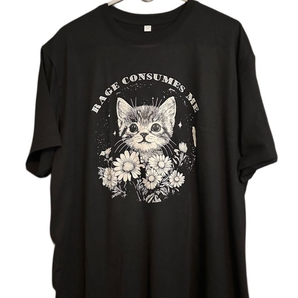 Tops - Cat ‘Rage Consumes Me’ Graphic T-Shirt